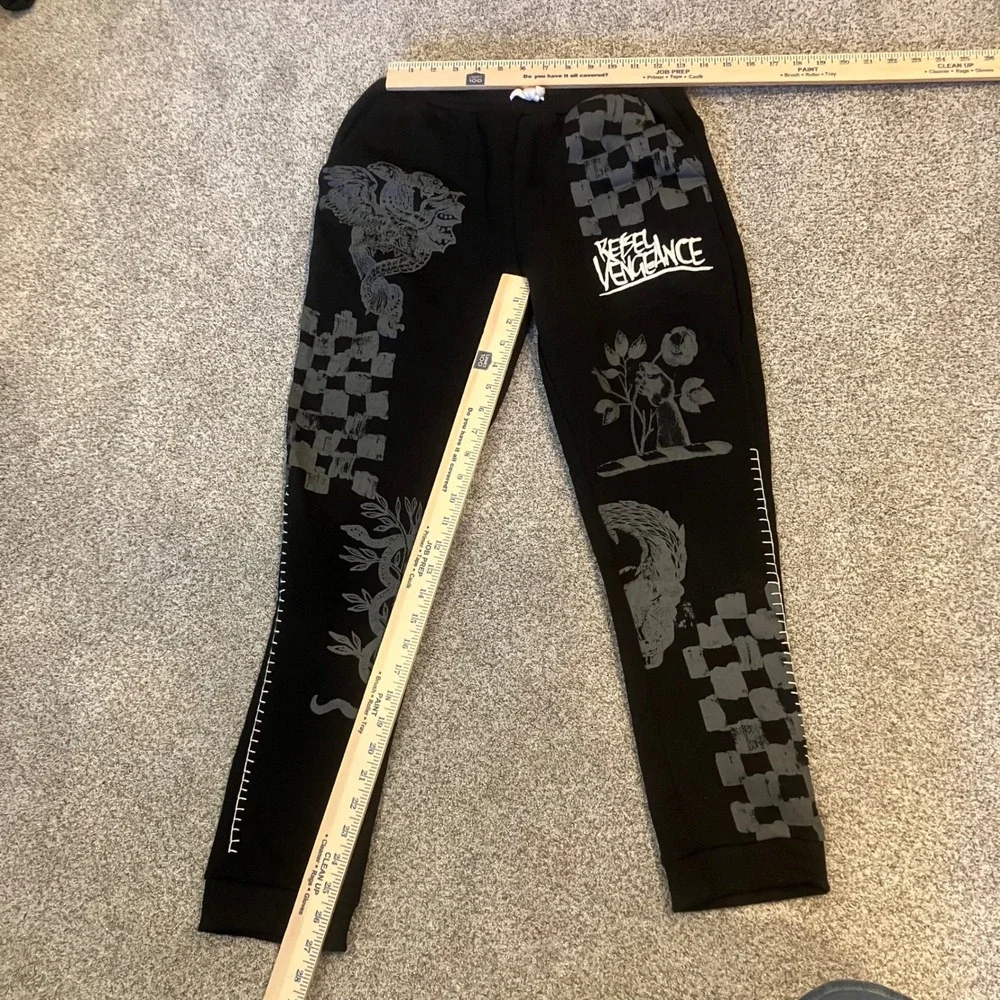 Rebel Vengeance Kids XL Womens XS Graphic Jogger Pants Punk Streetwear Snake